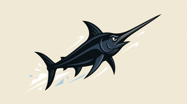 Dynamic Swordfish Illustration with Striking Details.