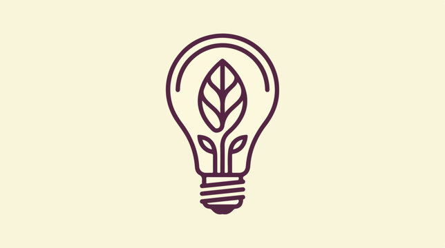 Eco friendly light bulb with a green leaf inside representing sustainable energy and environmental innovation.