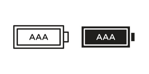 Obraz premium AAA battery icon illustration for web design. filled flat icons