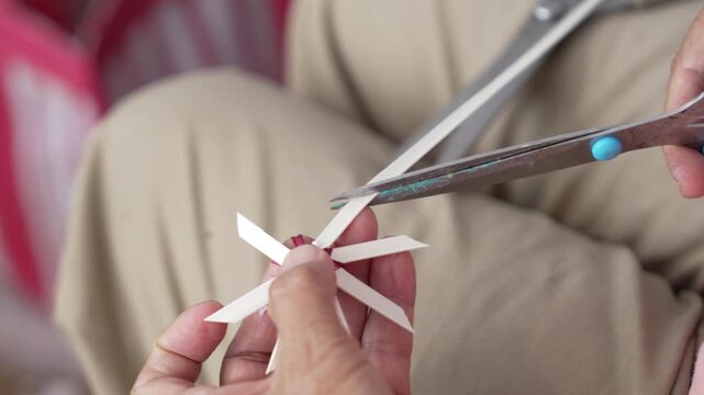 Crafting Intricate Bamboo and Paper Stars Showcasing Traditional Handmade Craftsmanship and Precision Handwork Skills