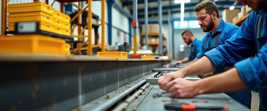 Fixing day dynamic photographic scene capturing practical repair activities vibrant energy on site maintenance professionals employing quality equipment precision methodology industrial workspace ambi