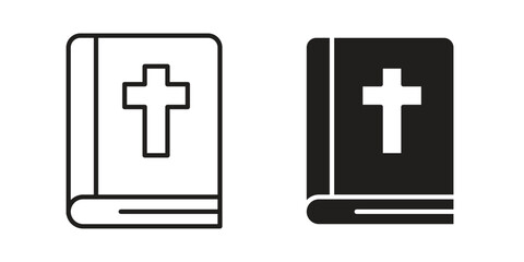 Obraz premium Bible icon illustration for web design. filled flat icons