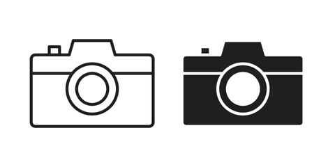 Camera icon illustration for web design. filled flat icons