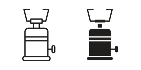 Camping gas icon illustration for web design. filled flat icons