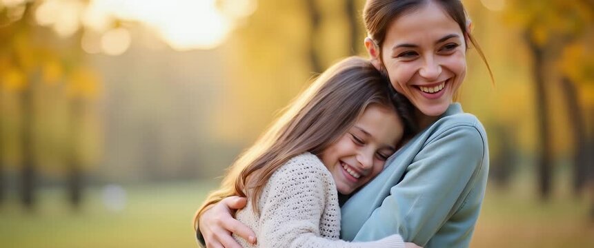 Capturing joyful moments of happiness with mom showing genuine smiles and family affection through memorable experiences in  Photo Stock  Concept  and empty space on the left side