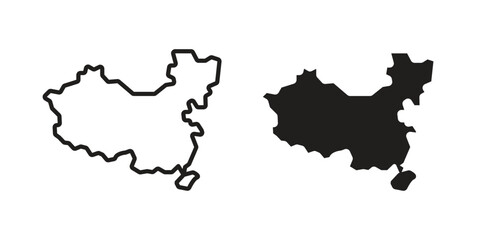 China map icon illustration for web design. filled flat icons © Hunt