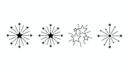 Obraz premium A Collection of Starburst and Sparkle Icons, Celebrating Achievements and Special Occasions