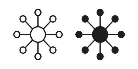 Decentralized icon illustration for web design. filled flat icons