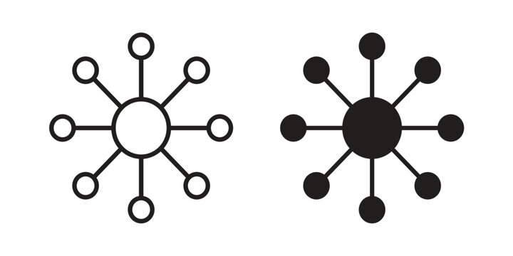 Decentralized icon illustration for web design. filled flat icons