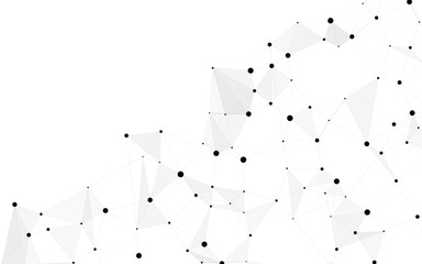 Abstract Plexus Wave with Connected Dots and Lines on White Background © ellyson