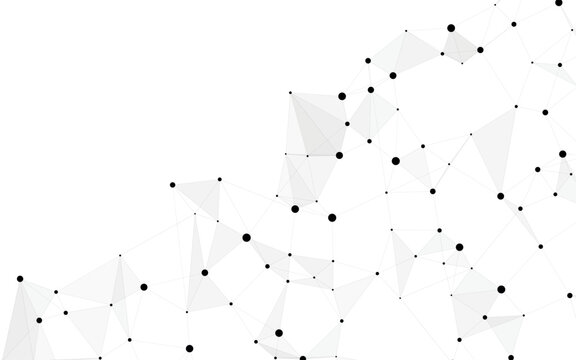 Abstract Plexus Wave with Connected Dots and Lines on White Background