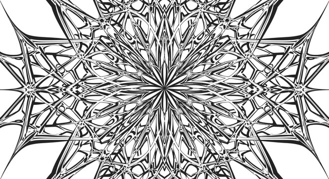 black and white symmetrical geometric pattern