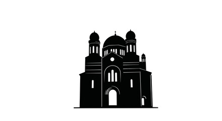 Obraz premium black silhouette of a church