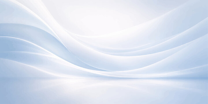 Abstract blue waves with a soft silk texture create a flowing satin backdrop featuring smooth curves and light wavy patterns for an elegant wallpaper design