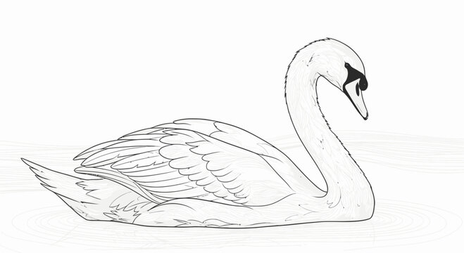 swan swimming on water