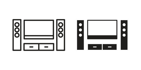 Obraz premium Home cinema icon illustration for web design. filled flat icons