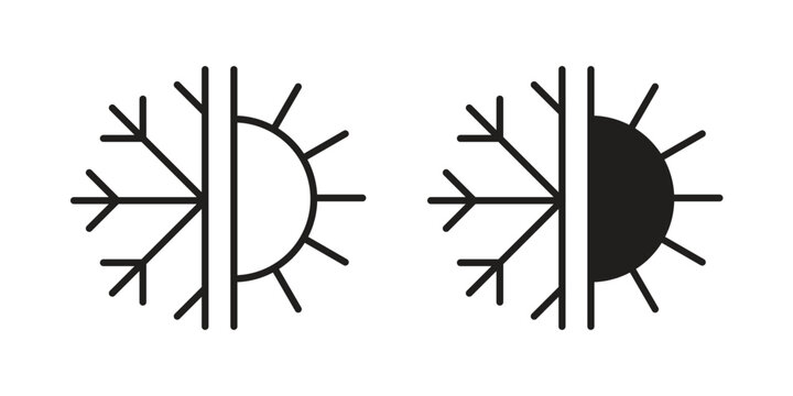 Hot and cold icon illustration for web design. filled flat icons