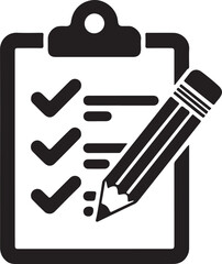 Obraz premium Clipboard with checklist and pencil marking completed tasks