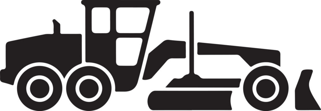 Heavy construction grader working on a large roadway project