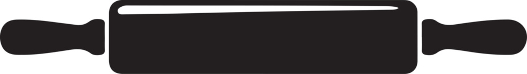 Obraz premium Black rolling pin with dual handles for baking and kneading dough