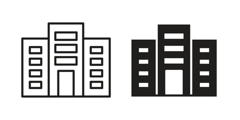 Office block icon illustration for web design. filled flat icons