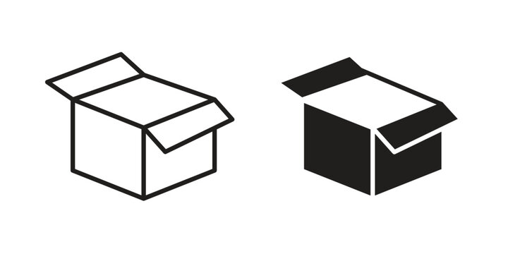Open box icon illustration for web design. filled flat icons
