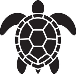 Black and white graphic of a sea turtle with detailed shell pattern © Masud