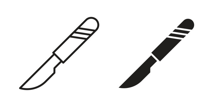 Scalpel icon illustration for web design. filled flat icons