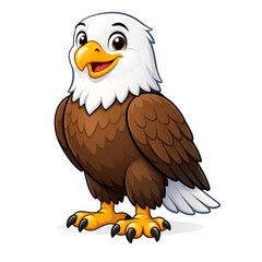 Fototapeta premium Eagle cartoon illustration strong bird of prey character