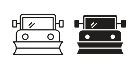 Obraz premium Snowplow icon illustration for web design. filled flat icons
