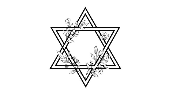 star of david with flowers
