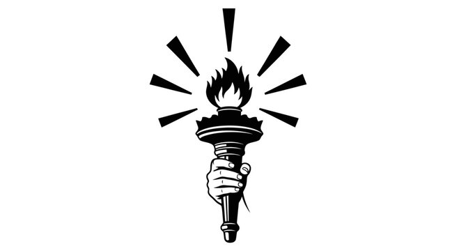 torch flame hand freedom symbol
