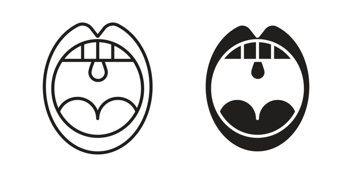 Tonsillitis icon illustration for web design. filled flat icons