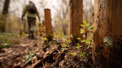 Fototapeta premium Embrace the Outdoors: A Journey of Growth and Stability