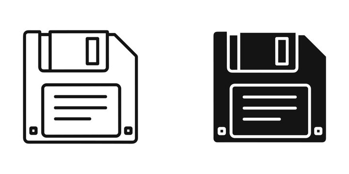 minimalist floppy disk icon set vector illustration flat design