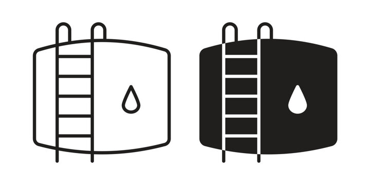 Water tank icon illustration for web design. filled flat icons