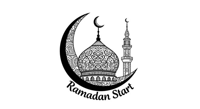 ramadan start mosque crescent moon