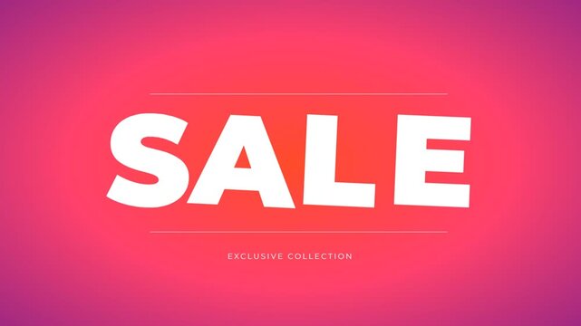 Vibrant animated sale banner showcasing an exclusive collection with modern gradient transition
