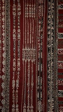 Ulos Cloth Indonesia Textile Ulos Batak Cotton Pattern Fabric Vertical Stripe Background
