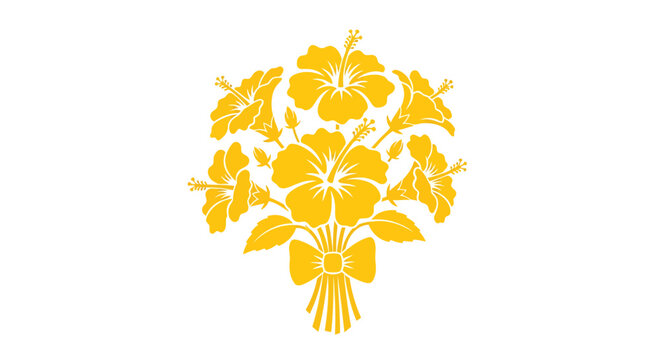 Vector yellow floral bouquet illustration