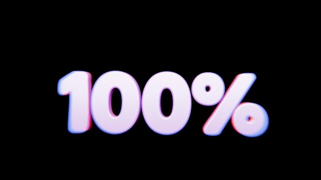 countdown percentage timer loading animation, on black background, content creator, game streaming animation