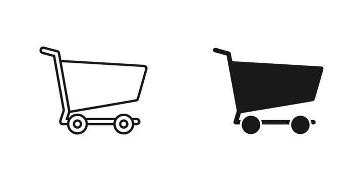 hand truck and flatbed cart transporting goods flat design vector illustration
