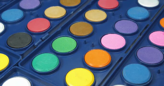 Artist watercolor sets for creative work. Watercolor paints for painting. Watercolor palette for painting projects