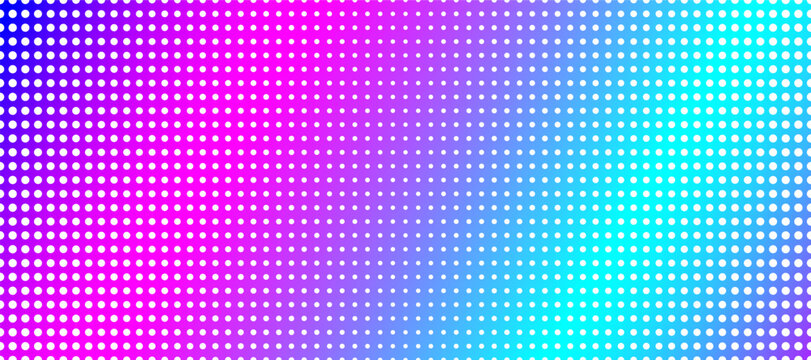Blue and purple LED pixel wall with glowing digital light pattern, futuristic screen texture for technology backgrounds and media displays