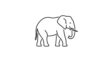 Fototapeta premium line drawing of elephant