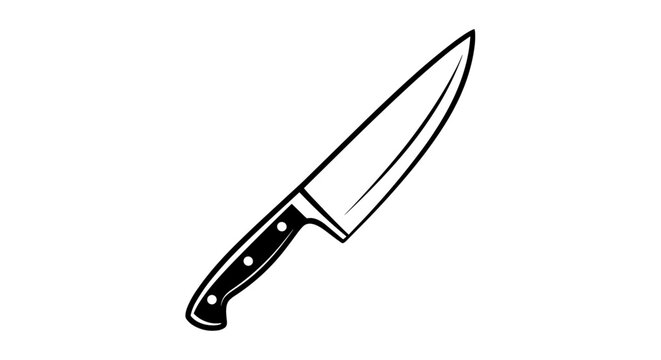 A sharp kitchen knife with handle 2.