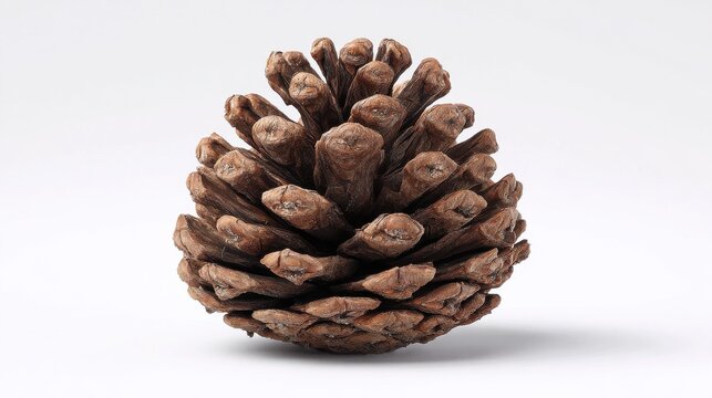pine cone white background centered composition full body isolated on pure white background studio lighting no shadow under subject high detail sharp focus commercial product photography no environme