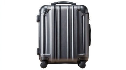 Fototapeta premium business travel suitcase airport centered composition full body isolated on pure white background studio lighting no shadow under subject high detail sharp focus commercial product photography no env