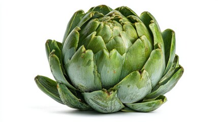 Obraz premium artichoke white background isolated centered composition full body isolated on pure white background studio lighting no shadow under subject high detail sharp focus commercial product photography no 