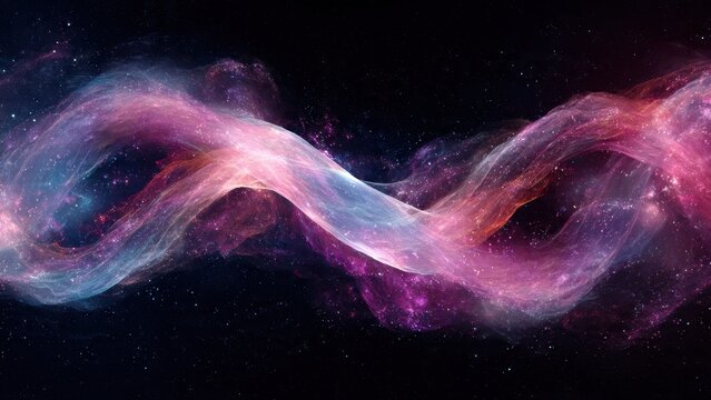Vibrant Cosmic Nebula Waves in Deep Space
